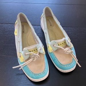 Sperry Top-Sider Shoes. Womens 8. Blue/Green/Yellow